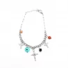Bracelet acier croix et perles
