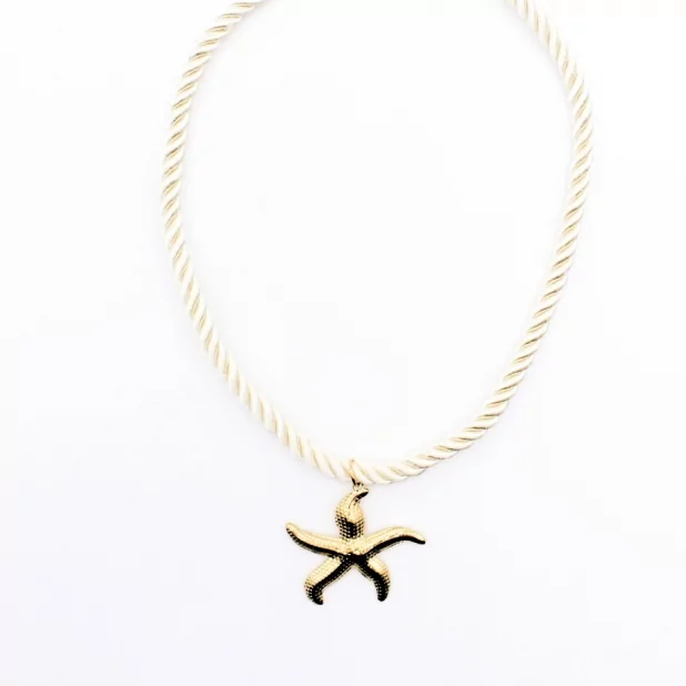 Collier corde avec étoile de mer