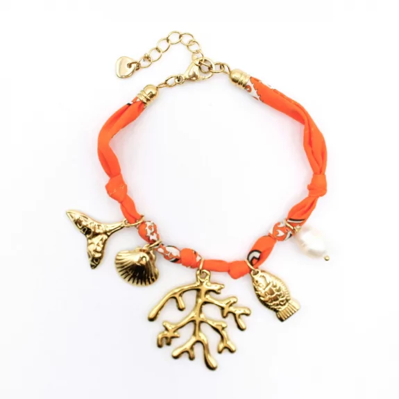 Bracelet tissu avec pampilles en acier