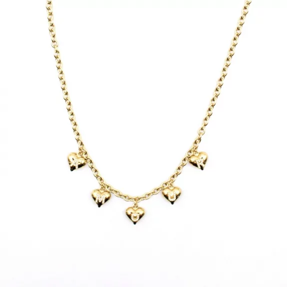 Collier acier avec pampilles coeur amour