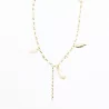 Collier en acier avec breloques nacre et coquillages