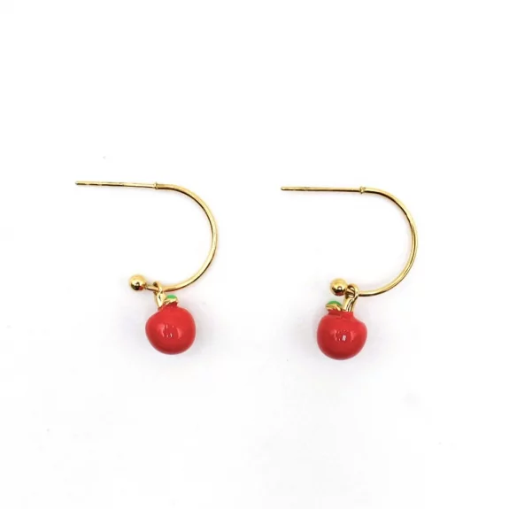 Petite créole acier pomme rouge