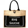 Sac cabas toile jute message rive gauche