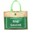 Sac cabas toile jute message rive gauche