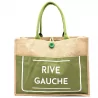 Sac cabas toile jute message rive gauche