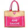 Sac cabas toile jute message rive gauche