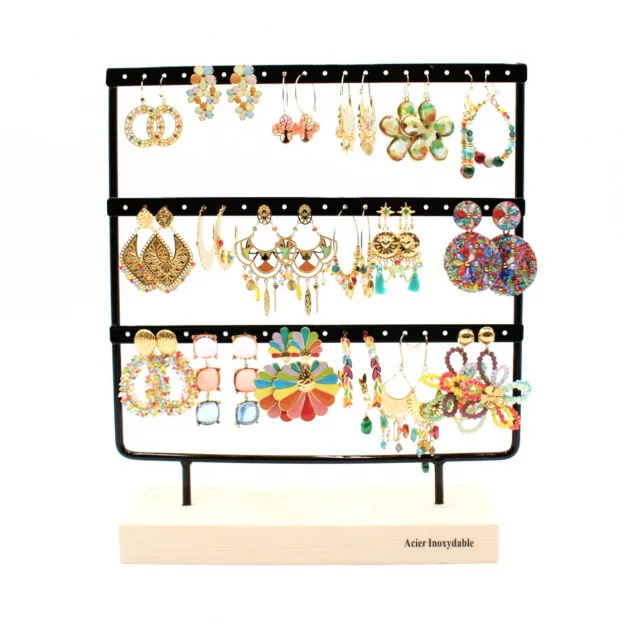 Pack de 18 boucles d'oreilles acier - MULTI