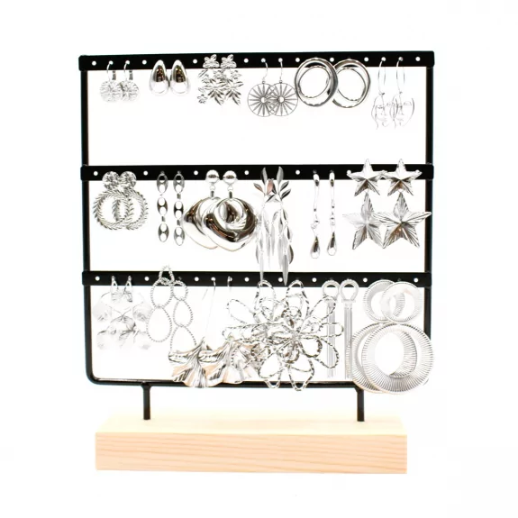 Pack de 18 boucles d'oreilles acier - ARGENT