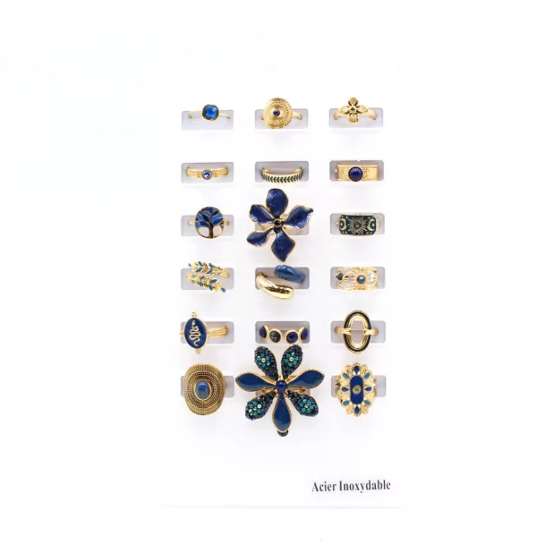 Pack 18 bagues acier inoxydable - MARINE