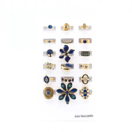 Pack 18 bagues acier inoxydable - MARINE