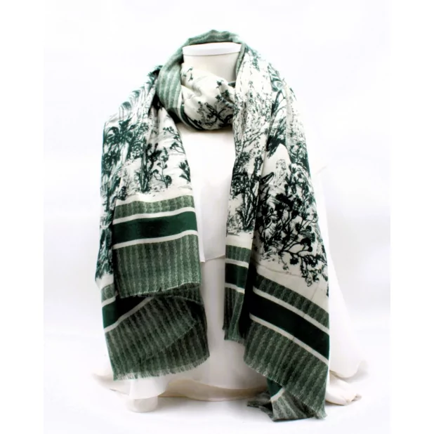 Echarpe esprit toile de jouy