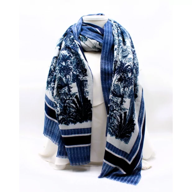 Echarpe esprit toile de jouy