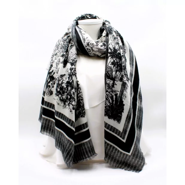 Echarpe esprit toile de jouy