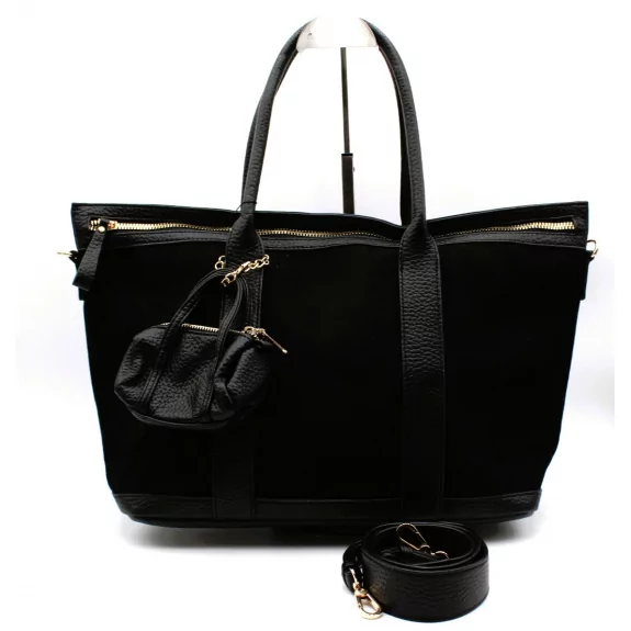 Sac à main bimatière avec porte monnaie