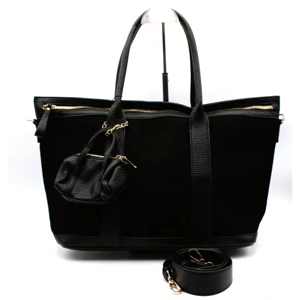 Sac à main bimatière avec porte monnaie