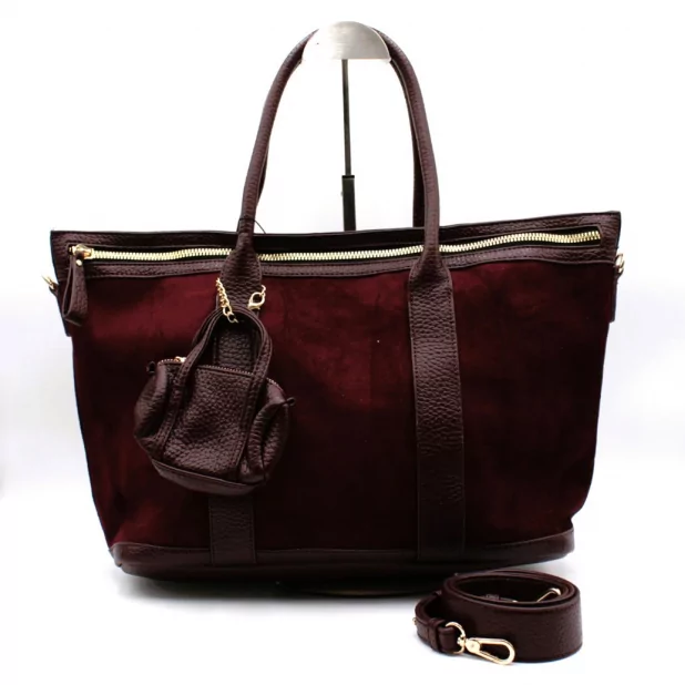 Sac à main bimatière avec porte monnaie