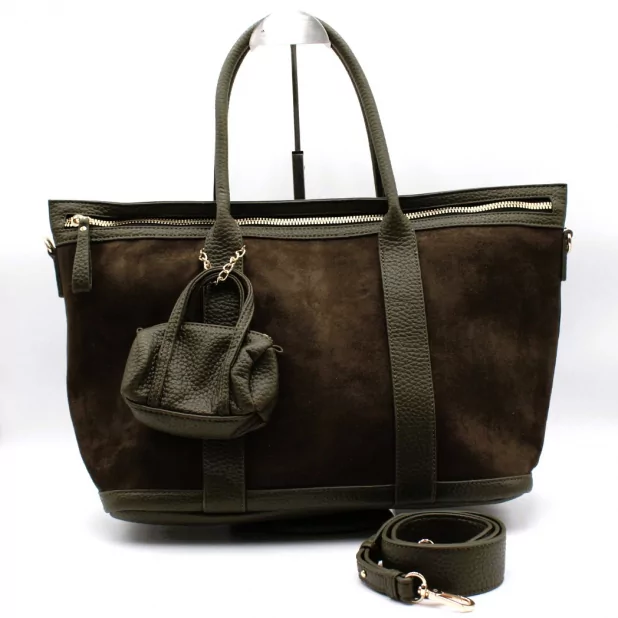 Sac à main bimatière avec porte monnaie