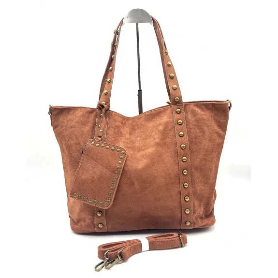 Sac cabas clouté avec porte monnaie