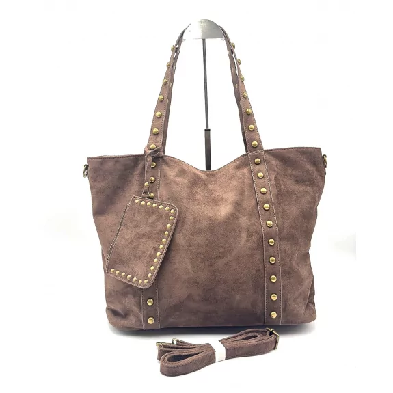 Sac cabas clouté avec porte monnaie