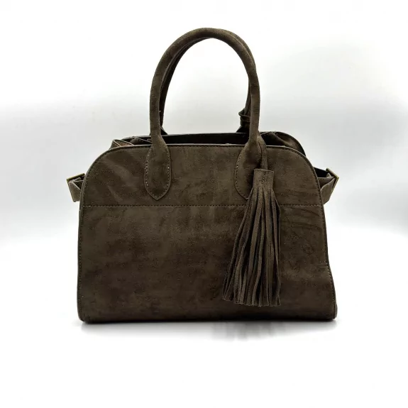 Sac à main tendance cuir avec pompon