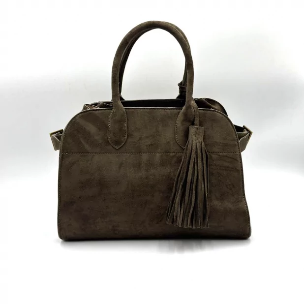 Sac à main tendance cuir avec pompon