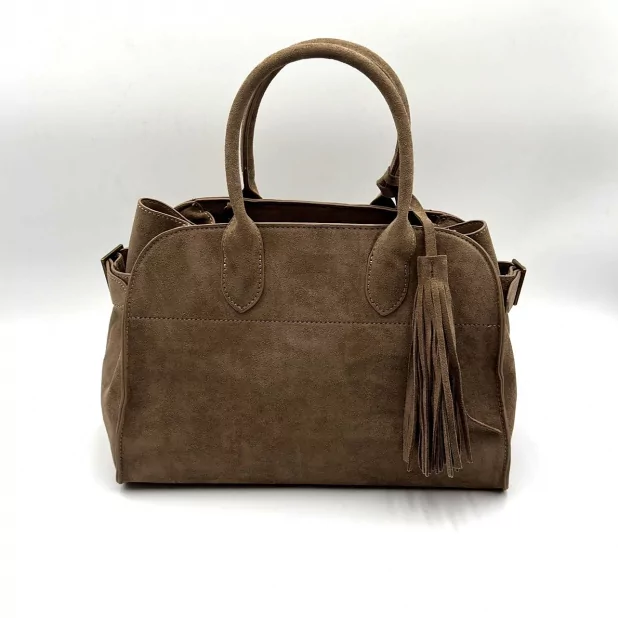 Sac à main tendance cuir avec pompon