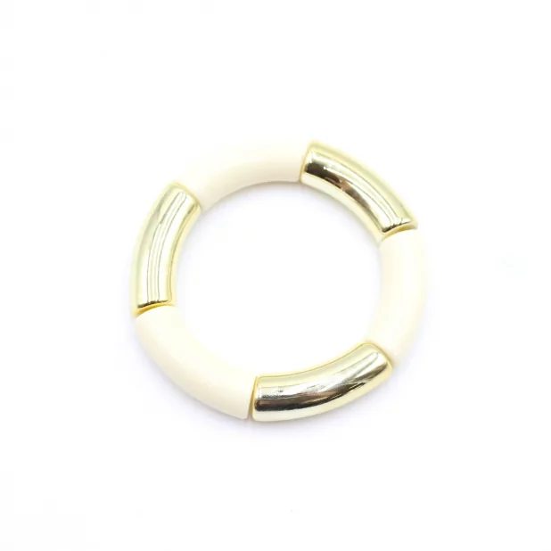 Bracelet jonc doré et couleur unie
