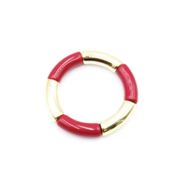 Bracelet jonc doré et couleur unie