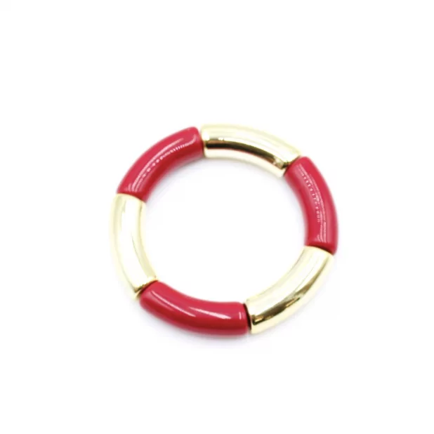Bracelet jonc doré et couleur unie