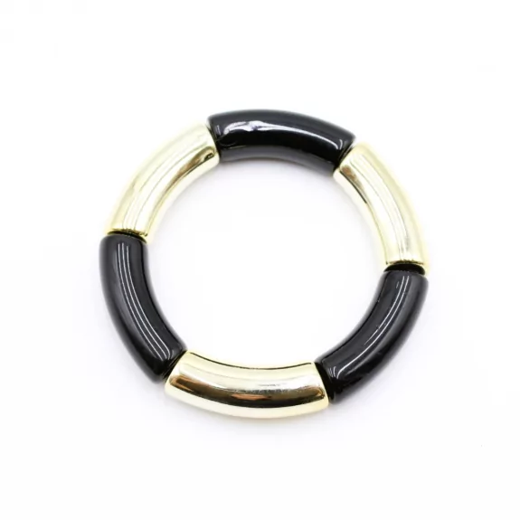 Bracelet jonc doré et couleur unie