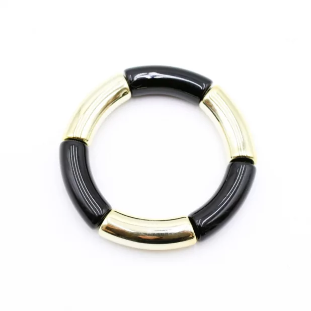 Bracelet jonc doré et couleur unie