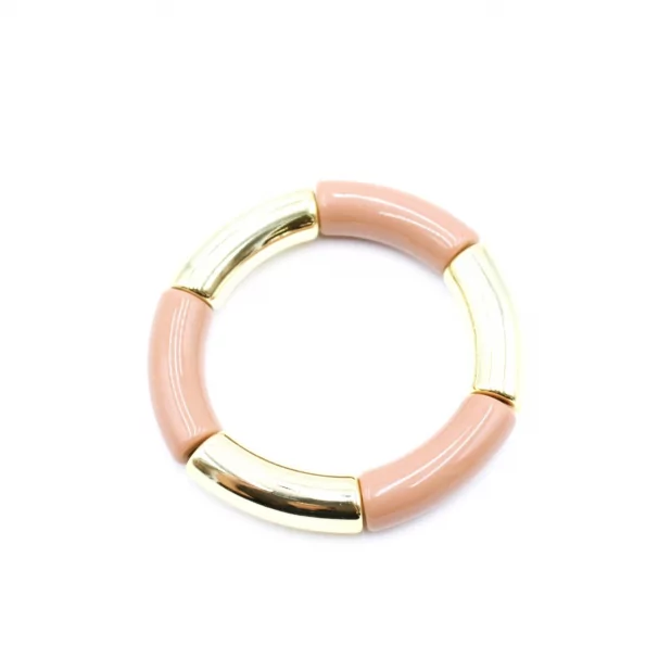 Bracelet jonc doré et couleur unie