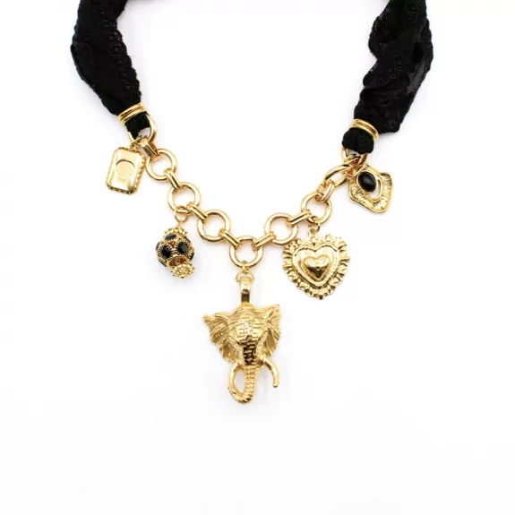 Collier acier breloque éléphant