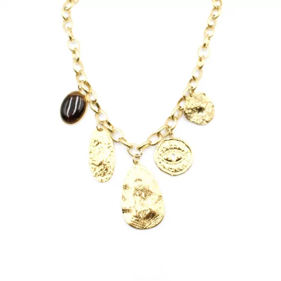 Collier acier avec motif oeil