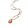 Sautoir top mode avec pendentif résine