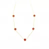 Collier tendance acier avec fleurs