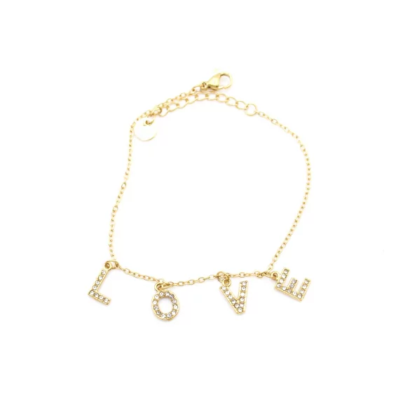 Bracelet acier message LOVE strass