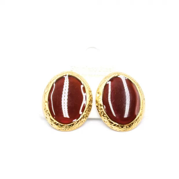 Boucle d'oreille acier - cabochon couleur