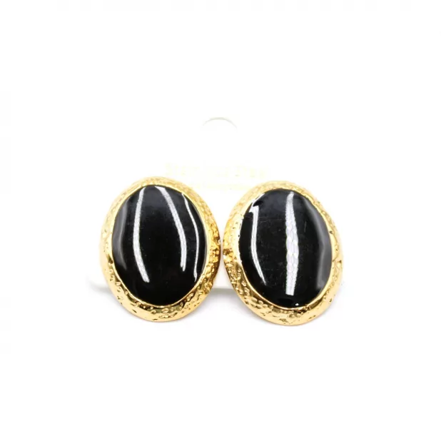 Boucle d'oreille acier - cabochon couleur