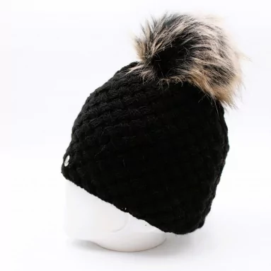 bonnet avec pompon synthétique
