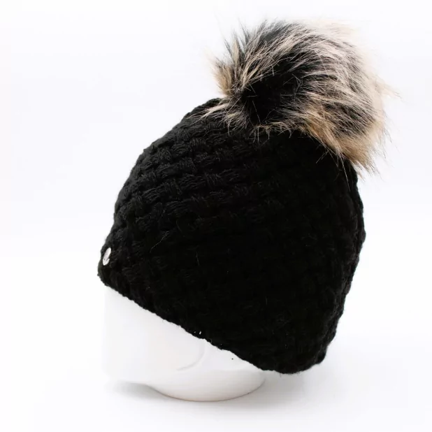 bonnet avec pompon synthétique
