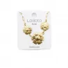 Collier acier - trilogie fleurs