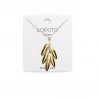 Collier acier - feuille