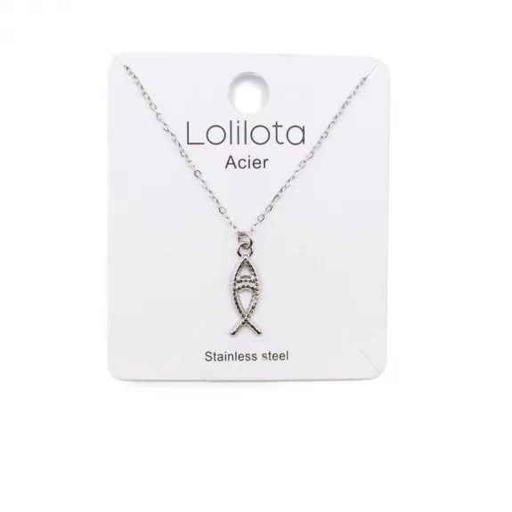 Collier acier - poisson