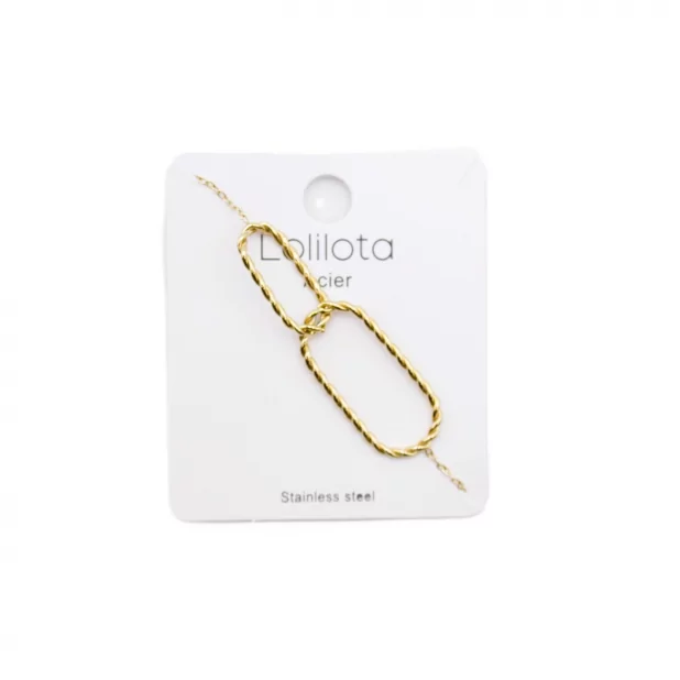 Bracelet acier - ovale torsadé