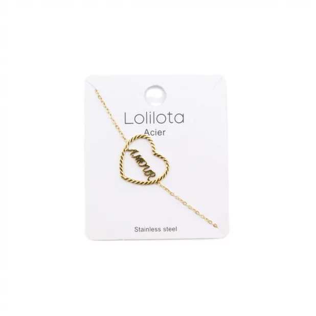 Bracelet acier - coeur amour