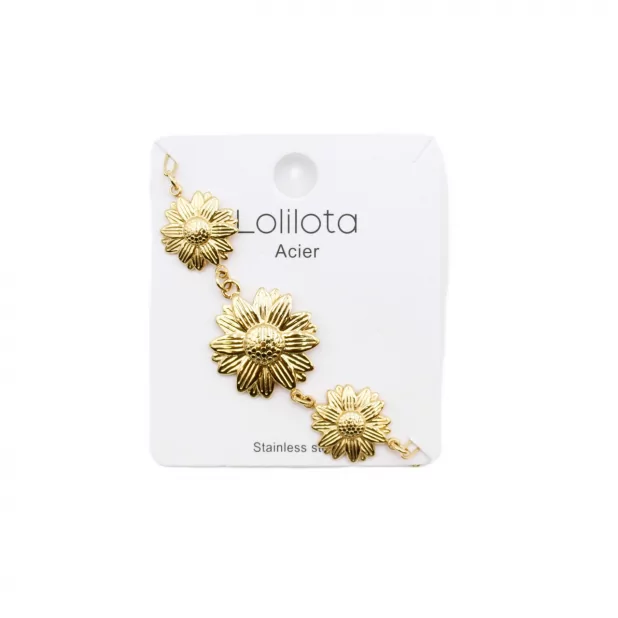 Bracelet acier - trilogie fleurs
