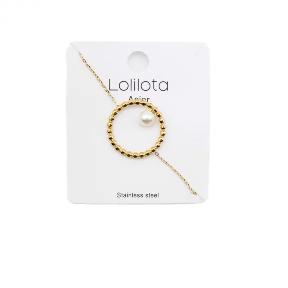 Bracelet acier - rond perle