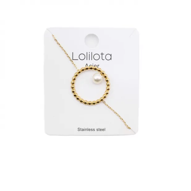 Bracelet acier - rond perle