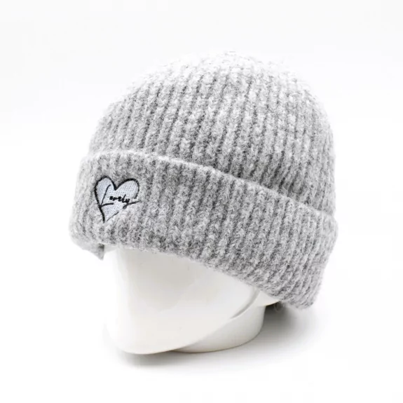 Bonnet tendance côtelé cœur - Lovely